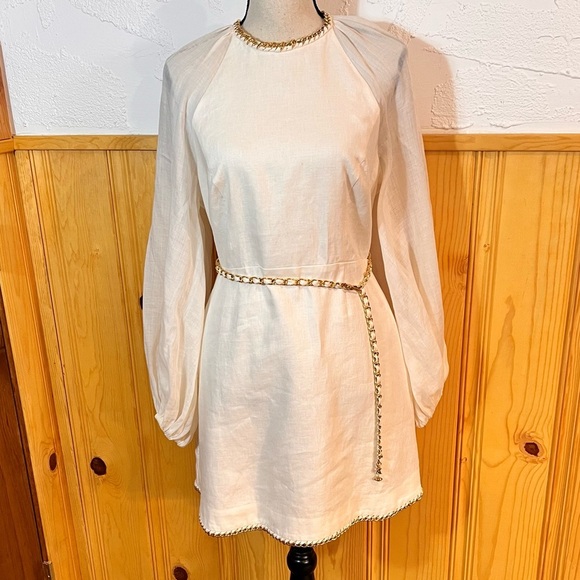 Zimmerman Rouleau Chain Mini Dress Sz-10 - Picture 3 of 16